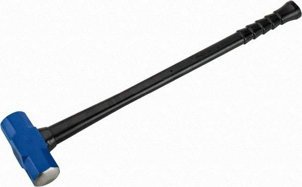 NUPLA - 10 Lb Head, 32" Long Soft Steel Safety Sledge Hammer - Steel Head, 2-1/8" Face Diam, 6-3/4" Long Head, Fiberglass Handle - Americas Industrial Supply