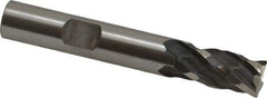 Minicut International - 3/8", 3/4" LOC, 3/8" Shank Diam, 2-1/2" OAL, 4 Flute, Powdered Metal Square End Mill - Single End, Uncoated, Spiral Flute, 30° Helix, Centercutting, Right Hand Cut, Right Hand Flute, Series 985 - Americas Industrial Supply