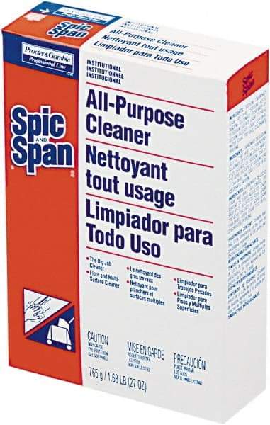 Spic & Span - Box Cleaner - Use on Ceramic Tile, Laminate Surfaces, Linoleum, Quarry Tile, Cement, Concrete, Vinyl Tile, Terra Cotta, Terrazzo, Vinyl Composite Tile (VCT) - Americas Industrial Supply