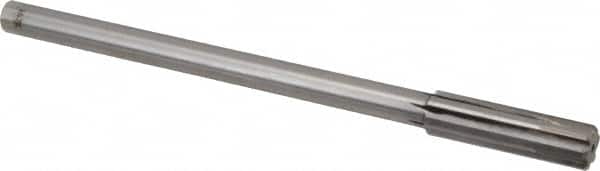 Made in USA - 0.555" Carbide-Tipped 6 Flute Chucking Reamer - Straight Flute, 7/16" Straight Shank, 2" Flute Length, 8" OAL - Americas Industrial Supply