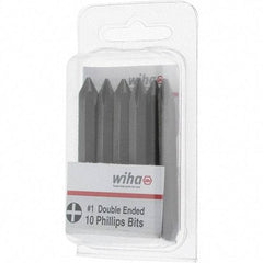 Wiha - #1, Reversible Phillips Screwdriver Pack Bit - 1/4" Drive, 2-3/8" OAL - Americas Industrial Supply