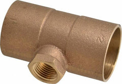 NIBCO - 1-1/2 x 1-1/2 x 1/2" Cast Copper Pipe Tee - C x C x F, Pressure Fitting - Americas Industrial Supply