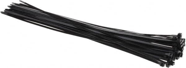 Thomas & Betts - 24.2" Long Black Nylon Standard Cable Tie - 120 Lb Tensile Strength, 1.91mm Thick, 3" Max Bundle Diam - Americas Industrial Supply