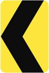 NMC - "Chevron", 18" Wide x 24" High, Aluminum Traffic Control Signs - 0.08" Thick, Black on Yellow, Engineer Grade Reflectivity, Rectangle, Post Mount - Americas Industrial Supply