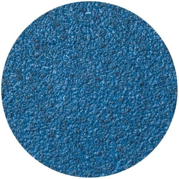 Merit Abrasives - 3" Disc Diam, 36 Grit, Zirconia Alumina Quick Change Disc - Type R Attaching System, Coated, Blue, Very Coarse Grade, 20,000 RPM - Americas Industrial Supply