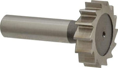 Keo - 1-3/8" Diam x 3/8" Face Width, High Speed Steel, 14 Teeth, Shank Connection Woodruff Keyseat Cutter - Uncoated, 2-3/8" OAL x 1/2" Shank, Straight Teeth, ANSI 1211, Old Standard F - Americas Industrial Supply