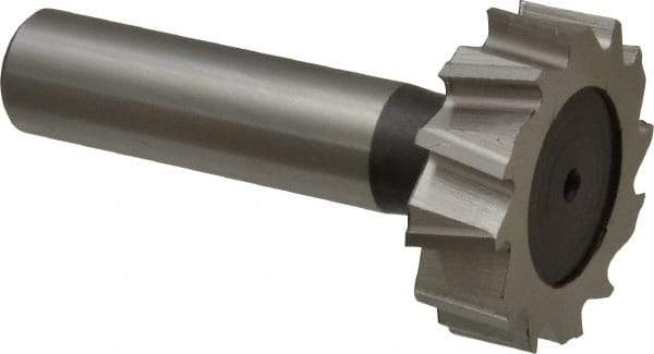 Keo - 1-1/4" Diam x 3/8" Face Width, High Speed Steel, 12 Teeth, Shank Connection Woodruff Keyseat Cutter - Uncoated, 2-3/8" OAL x 1/2" Shank, Staggered Teeth, ANSI 1210, Old Standard E - Americas Industrial Supply