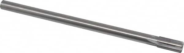 Made in USA - 7/16" Diam, 3/8" Max Diam Straight Shank, 7/8" Flute Length, Machine Expansion Reamer - Straight Flute, 7" OAL, Right Hand Cut, 6 Flutes, High Speed Steel, Bright Finish - Americas Industrial Supply