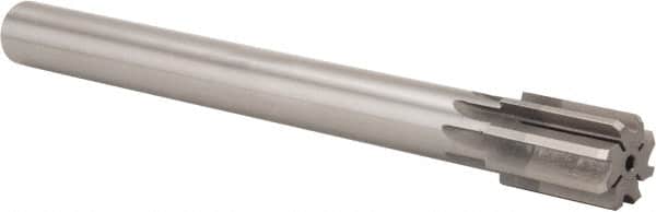 Made in USA - 1-1/4" Diam, 1" Max Diam Straight Shank, 1-7/8" Flute Length, Machine Expansion Reamer - Straight Flute, 11-1/2" OAL, Right Hand Cut, 8 Flutes, High Speed Steel, Bright Finish - Americas Industrial Supply