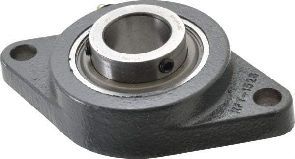 Browning - 1-1/4" ID, 6-1/8" OAL x 3-5/8" OAH 2-Bolt Flange - 3,493 Lb Static Cap, 5,782 Lb Dyn Cap, 5-1/8" Btw Mnt Hole Ctrs, Cast Iron - Americas Industrial Supply