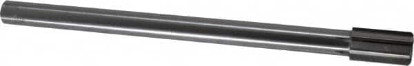 Made in USA - 23/32" Diam, 9/16" Max Diam Straight Shank, 1-1/4" Flute Length, Machine Expansion Reamer - Straight Flute, 9" OAL, Right Hand Cut, 6 Flutes, Carbide-Tipped, Bright Finish - Americas Industrial Supply
