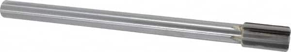Made in USA - 25/32" Diam, 5/8" Max Diam Straight Shank, 1-3/8" Flute Length, Machine Expansion Reamer - Straight Flute, 9-1/2" OAL, Right Hand Cut, 6 Flutes, Carbide-Tipped, Bright Finish - Americas Industrial Supply