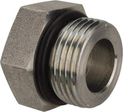 Parker - 1-3/16 - 12 Male Thread, Zinc Plated Steel Industrial Pipe Hex Head Plug - Male Straight Thread O-Ring, 5,500 psi - Americas Industrial Supply