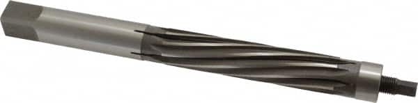 Made in USA - 25/32" Reamer Diam, 0.7450" Diam Straight Shank, 2-11/16" Flute Length, Hand Expansion Reamer - Spiral Flute, 7-1/16" OAL, Left Hand Spiral, Right Hand Cut, High Speed Steel - Americas Industrial Supply