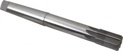 Made in USA - 1-5/16" Diam, 1" Max Diam 4MT Morse Taper Shank, 1-7/8" Flute Length, Machine Expansion Reamer - Straight Flute, 11-1/2" OAL, Right Hand Cut, 8 Flutes, High Speed Steel, Bright Finish - Americas Industrial Supply