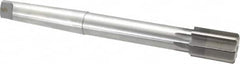 Made in USA - 1-1/2" Diam, 1-1/4" Max Diam 4MT Morse Taper Shank, 2-1/8" Flute Length, Machine Expansion Reamer - Straight Flute, 12-1/2" OAL, Right Hand Cut, 8 Flutes, High Speed Steel, Bright Finish - Americas Industrial Supply