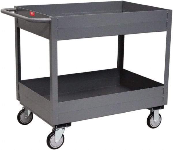 Jamco - 1,200 Lb Capacity, 18" Wide x 30" Long x 35" High Service Cart - 2 Shelf, Steel, Rubber Casters - Americas Industrial Supply