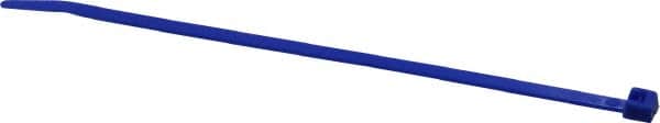 Made in USA - 5.84" Long Blue Nylon Standard Cable Tie - 40 Lb Tensile Strength, 1.24mm Thick, 36.42mm Max Bundle Diam - Americas Industrial Supply