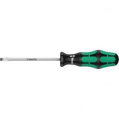 Wera - 8mm Blade Width, Slotted Screwdriver - 175mm Blade Length, Round Shank, Ergonomic Handle - Americas Industrial Supply