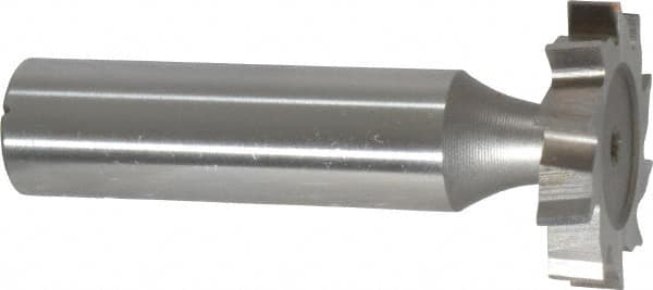 Made in USA - 1" Diam x 3/16" Face Width, High Speed Steel, 10 Teeth, Shank Connection Woodruff Keyseat Cutter - Uncoated, 2-3/16" OAL x 1/2" Shank, Staggered Teeth, ANSI 608, Old Standard 13 - Americas Industrial Supply