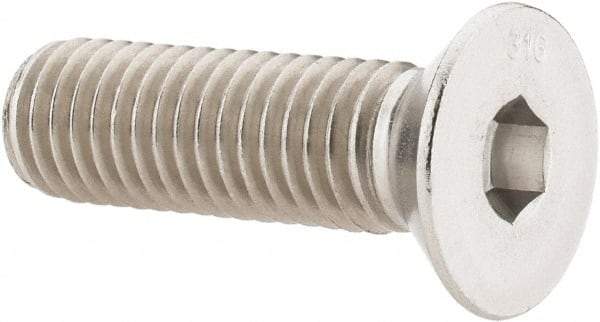 Value Collection - 1/2-13 UNC Hex Socket Drive, 82° Flat Screw - Grade 316 Stainless Steel, 1-3/4" OAL - Americas Industrial Supply