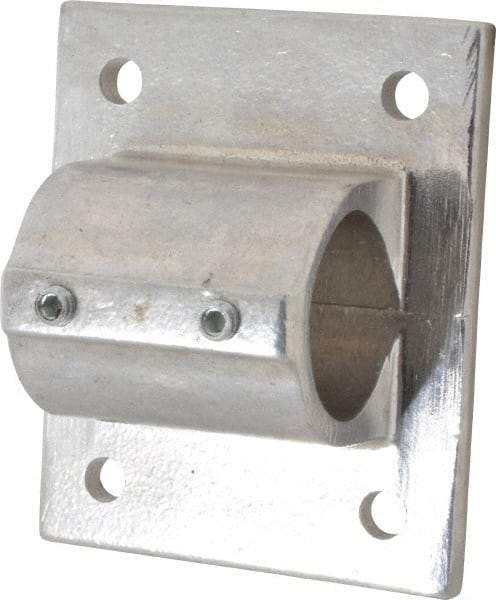 Hollaender - 1-1/2" Pipe, Wall Mount Flange, Aluminum Alloy Flange Pipe Rail Fitting - Bright Finish - Americas Industrial Supply
