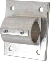 Hollaender - 1-1/2" Pipe, Wall Mount Flange, Aluminum Alloy Flange Pipe Rail Fitting - Bright Finish - Americas Industrial Supply