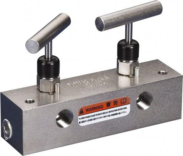 Enerpac - 3/8" Inlet, 3/8" Outlet Manifold - 6" Long x 1.63" Wide x 4.16" High, 150°F Max, 1 Inlet Port, 4 Outlet Ports - Americas Industrial Supply