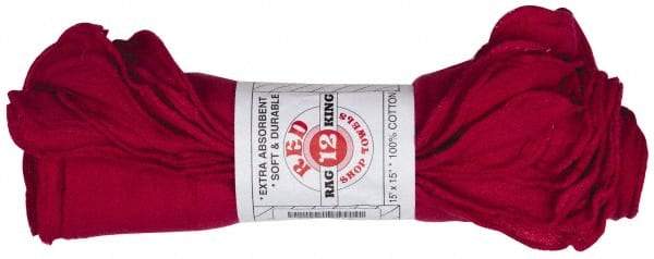 Ability One - 16 Inch Long x 15 Inch Wide Cotton Shop Cloths - Red - Americas Industrial Supply