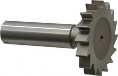 Made in USA - 1-1/2" Diam x 1/4" Face Width, High Speed Steel, 16 Teeth, Shank Connection Woodruff Keyseat Cutter - Uncoated, 2-1/4" OAL x 1/2" Shank, Straight Teeth, ANSI 812, Old Standard 24 - Americas Industrial Supply
