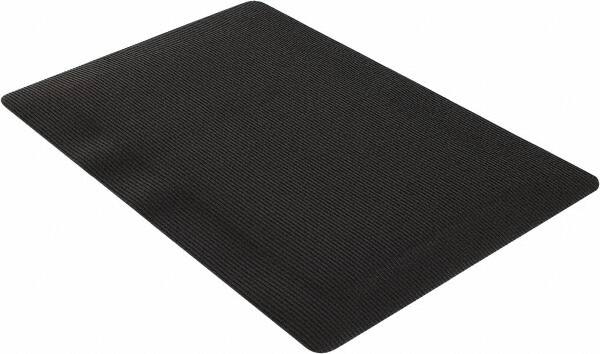 Wearwell - 3' Long x 2' Wide, Dry Environment, Anti-Fatigue Matting - Black, Vinyl with Vinyl Sponge Base, Beveled on 4 Sides - Americas Industrial Supply