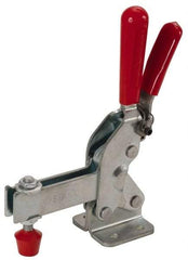 De-Sta-Co - 1,000 Lb Holding Capacity, Vertical Handle, Manual Hold Down Toggle Clamp - 64° Handle Movement, 76° Bar Opening, U-Bar, Flanged Base, Electro-Plated Zinc, Carbon Steel - Americas Industrial Supply