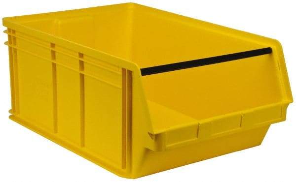 Quantum Storage - 140 Lb. Load Capacity, 29" Deep, Yellow Polyethylene Hopper Stacking Bin - 11-7/8" High x 18-3/8" Wide x 29" Long - Americas Industrial Supply