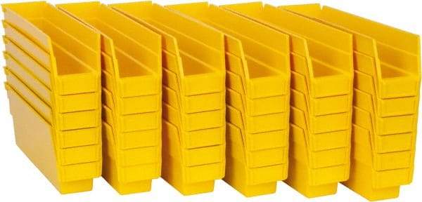 Quantum Storage - 50 Lb. Load Capacity, 11-5/8" Deep, Yellow Polypropylene Hopper Shelf Bin - 4" High x 2-3/4" Wide x 11-5/8" Long - Americas Industrial Supply