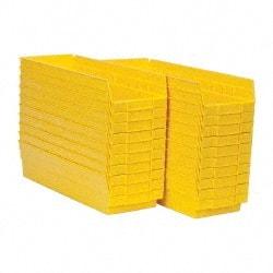 Quantum Storage - 50 Lb. Load Capacity, 17-7/8" Deep, Yellow Polypropylene Hopper Shelf Bin - 4" High x 6-5/8" Wide x 17-7/8" Long - Americas Industrial Supply