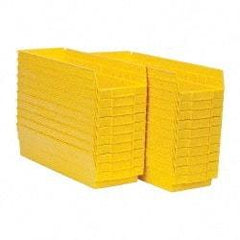 Quantum Storage - 50 Lb. Load Capacity, 17-7/8" Deep, Yellow Polypropylene Hopper Shelf Bin - 4" High x 6-5/8" Wide x 17-7/8" Long - Americas Industrial Supply