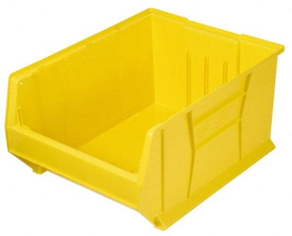 Quantum Storage - 100 Lb. Load Capacity, 23-7/8" Deep, Yellow Polypropylene Hopper Stacking Bin - 10" High x 11" Wide x 23-7/8" Long - Americas Industrial Supply