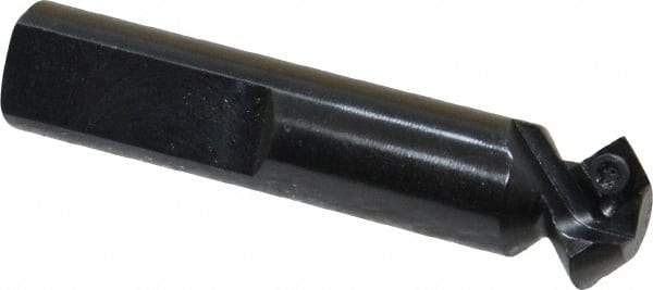 Cutting Tool Technologies - 45° Lead Angle, 5/8" Max Cut Diam, 0.34" Min Cut Diam, 0.15" Max Depth of Cut, Indexable Chamfer and Angle End Mill - 1 Insert, SDEB 21.51 Insert Style, 2-1/2" Overall Length, Straight Shank - Americas Industrial Supply