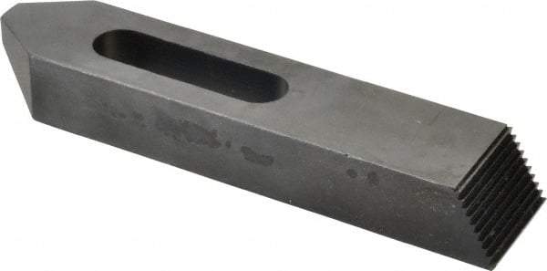Jergens - 3/4" Stud, Low Carbon Steel, Plain Strap Clamp - 2-1/4" Travel, 8" OAL x 1-3/4" Wide x 1-1/8" High, Black Oxide Finish, Tapered Nose - Americas Industrial Supply
