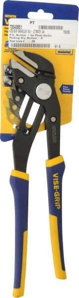 Irwin - 12" OAL, 2-3/4" Jaw Length, Groovelock Pliers - Smooth Jaw, Smooth Head, ProTouch Handles - Americas Industrial Supply