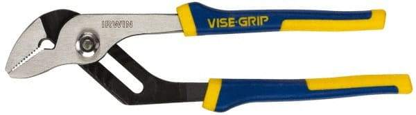 Irwin - 10" OAL, 2" Jaw Length, Groove Joint Pliers - Serrated Jaw, Straight Head, ProTouch Handles - Americas Industrial Supply
