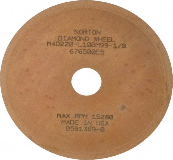 Norton - 3" Diam x 1/2" Hole x 0.01" Thick, 220 Grit Surface Grinding Wheel - Diamond, Type 1A1, Very Fine Grade, Metal Bond - Americas Industrial Supply