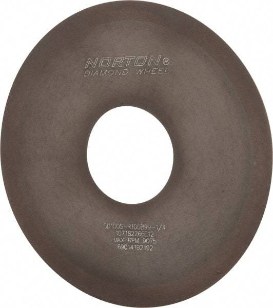 Norton - 4" Diam x 1-1/4" Hole x 1/32" Thick, 100 Grit Surface Grinding Wheel - Diamond, Type 1A1, Fine Grade, Resinoid Bond - Americas Industrial Supply