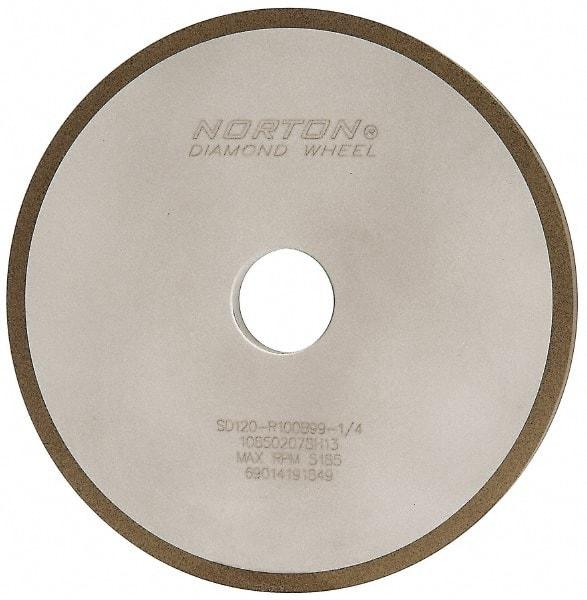 Norton - 7" Diam x 1-1/4" Hole x 3/8" Thick, 120 Grit Surface Grinding Wheel - Diamond, Type 1A1, Fine Grade, Resinoid Bond - Americas Industrial Supply