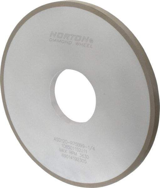 Norton - 10" Diam x 3" Hole x 1/2" Thick, 120 Grit Surface Grinding Wheel - Diamond, Type 1A1, Fine Grade, Resinoid Bond - Americas Industrial Supply
