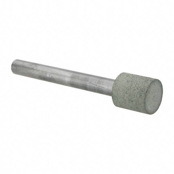 Norton - 1/2" Head Diam x 1/2" Head Thickness CBN Grinding Pin - 1/4" Shank Diam x 2-1/4" Shank Length, Fine Grade, 100 Grit - Americas Industrial Supply