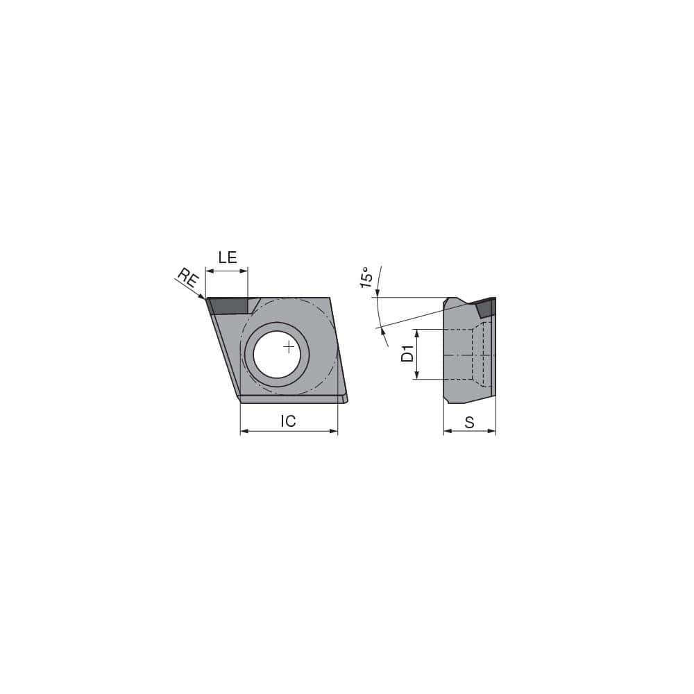 Milling Insert: ZNHW 1205POSR-1506-R CTD4205, CTD4205, Polycrystalline Diamond N/A Finish,