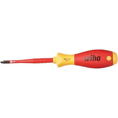 Wiha - #2, 8-19/64" OAL, Insulated Phillips Screwdriver - 3-15/16" Blade Length, Straight Shank, Acetate Handle - Americas Industrial Supply