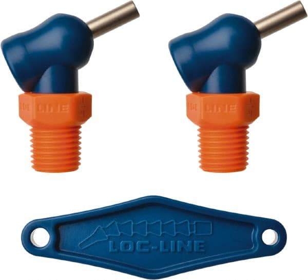 Loc-Line - 1/4" Hose Inside Diam x 5/32" Nozzle Diam, High-Pressure Coolant Hose Nozzle - NPT, for Use with Loc-Line Modular Hose System, 2 Pieces - Americas Industrial Supply