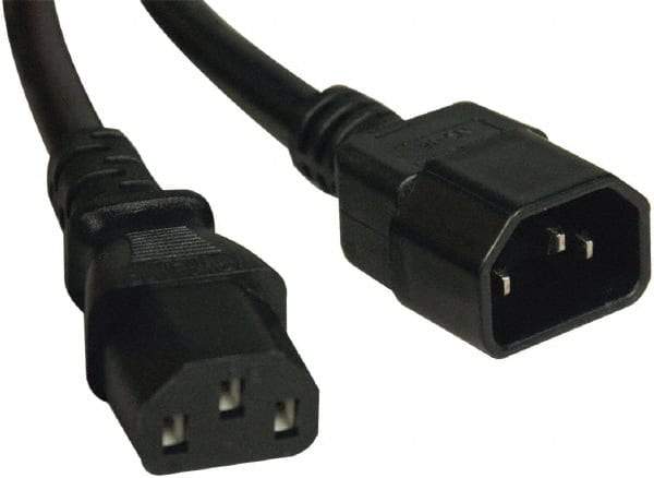 Tripp-Lite - 10', 14/3 Gauge/Conductors, Black Indoor Replacement Cord - 0 Receptacles, 15 Amps, 120 VAC, UL SJT, NEMA IEC-320 - Americas Industrial Supply